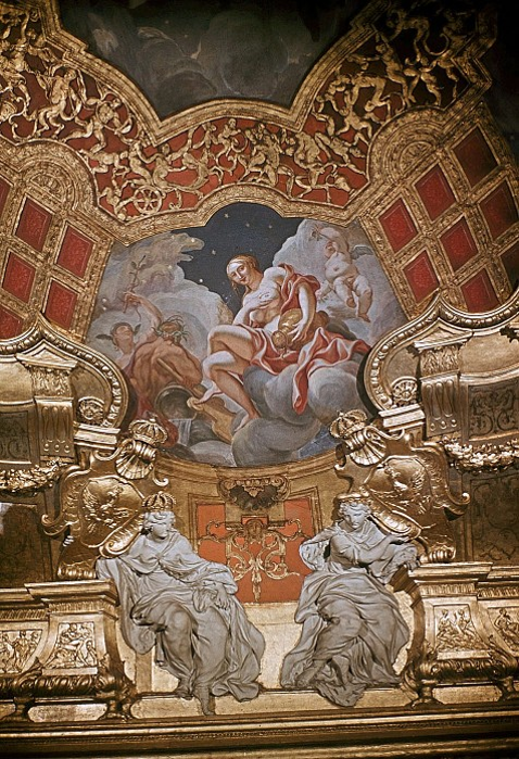 Creation of the Milky Way, Berlin Palace, Rote Samtkammer, Paul Carl Leygebe, after 1701